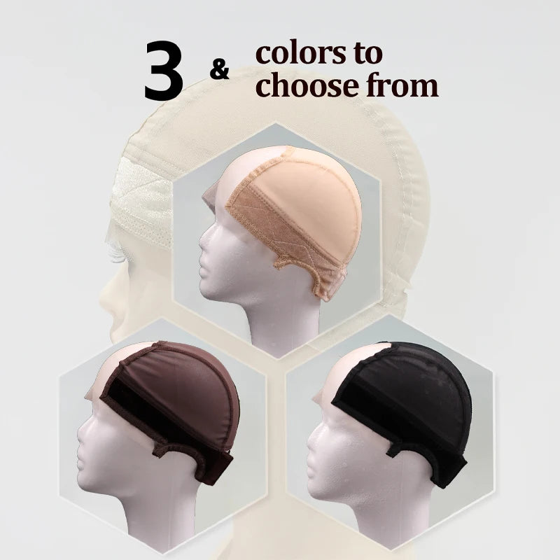 Female Headband Wig Cap Hd Lace Wig Cap For Wig Making U Part Wig Caps With Adjustable Velvet Wig Grip To Wear Wig Nude Hair Net