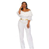 Party Jumpsuit for Women Slash Neck Solid High Waist Irregular Off Shoulder Suit Jumpsuit Bodysuits One Piece Playsuits Overall