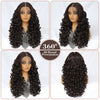 Latisha 13X6 HD Synthetic Lace Front Wigs Curly Pre Plucked Lace Frontal Wig with Bangs for Women Highlight with Babyhair 24Inch