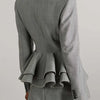 TWOTWINSTYLE Solid Spliced Ruffles Blazers For Women Notched Collar Long Sleeve Patchwork Button Casual Blazer Female Clothing