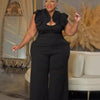 Plus Size Women Clothes Jumpsuit Summer Clothes Black Urban Leisure Bodysuit New 2024 Wide Leg Jumpsuit Wholesale Dropshipping