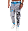 Men Streetwear Sweatpants Y2K Graffti Hip Hop Drawstring Waist Relaxed Fit Jogger Pants  with Pockets Loose Drop Crotch Trousers