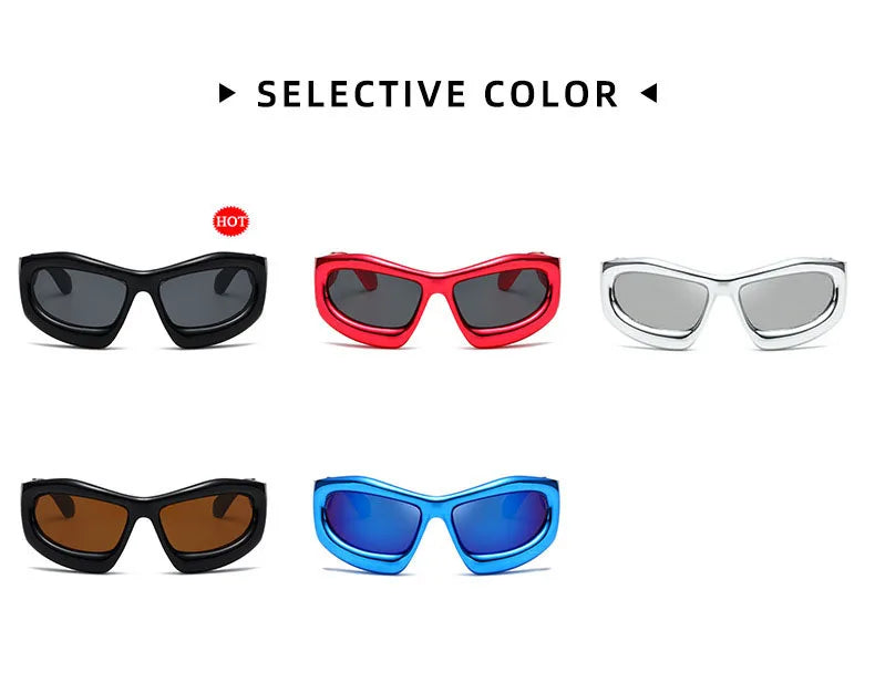Cool Exaggerated Glasses Future Science And Technology Sense Skiing Big Frame Sunglasses Dazzling Men And Womean