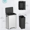 SONGMICS Kitchen Trash Can, 10.5-Gallon (40L) Garbage Can with Lid and Wide Foot Pedal, Soft Close and Stays Open