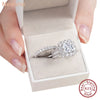Newshe Original 925 Silver Moissanite Rings with GRA Certificate D Color VVS1 Diamond Wedding Ring Set for Women Luxury Jewelry