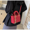 Quilted Pattern Solid Color Pu Handbag With Pendant Decoration, Versatile Noble Women's Crossbody Bag, Fashionable Handbag