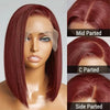 Dark Purple Bob Lace Front Wigs Human Hair Colored 13x4 Lace Frontal Short Straight Purple Bob Wig Pre Plucked with Baby Hair