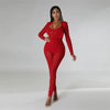 Sexy Mesh Patchwork Sheer Night Club Bodycon Jumpsuit for Women See Through One Piece Rompers Clubwear Party Birthday Outfits