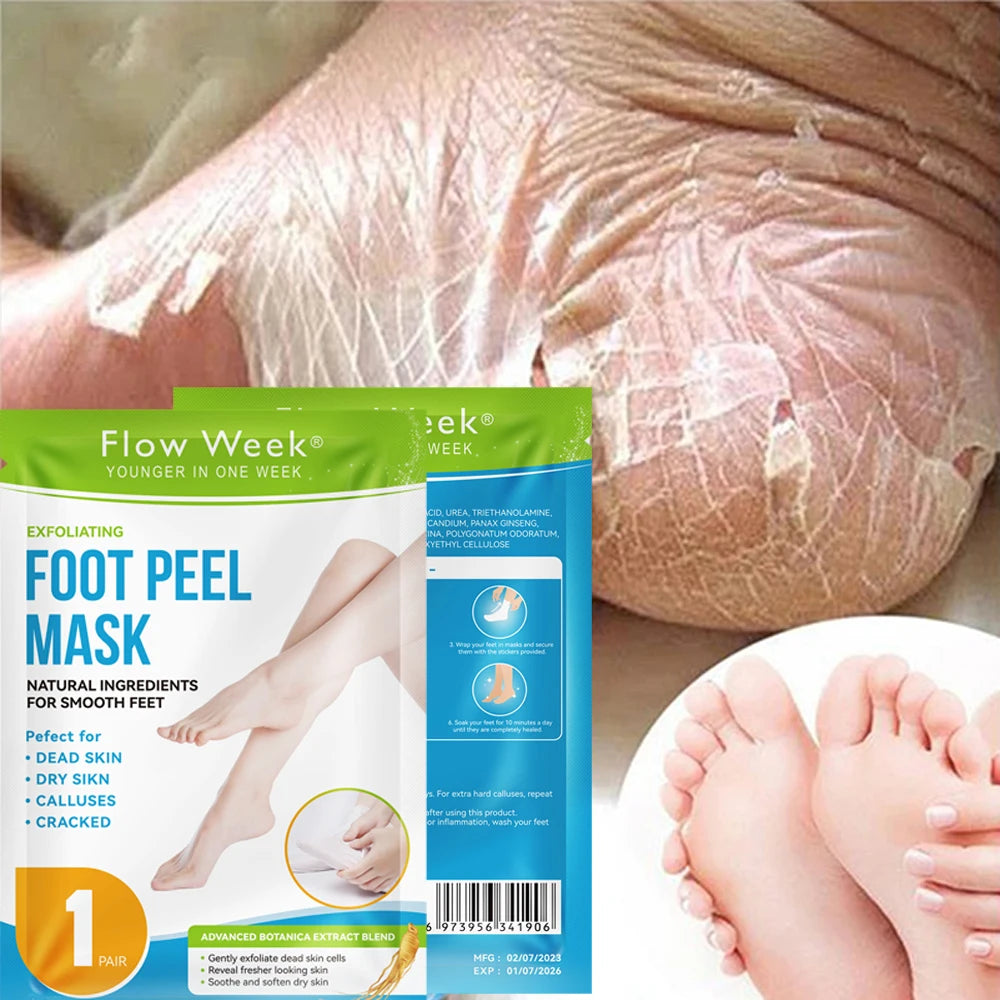 FlowWeek Exfoliating Foot Mask-Skin Exfoliating Foot Mask For Dry,Chapped Feet,Calluses,Dead Skin Remover, Exfoliant