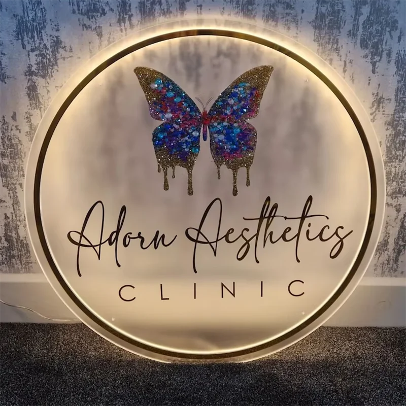 Custom Business Logo 3D Beauty Salon Nail Hair Studio 3D Acrylic Signs Custom Company Name  LED Neon Lights Dropshipping