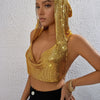 2024 New Women's Metal Sequin Pullover Top YY22841 Direct Sales Cross-Border E-commerce Company Gold Embellishment Sleeveless Ta