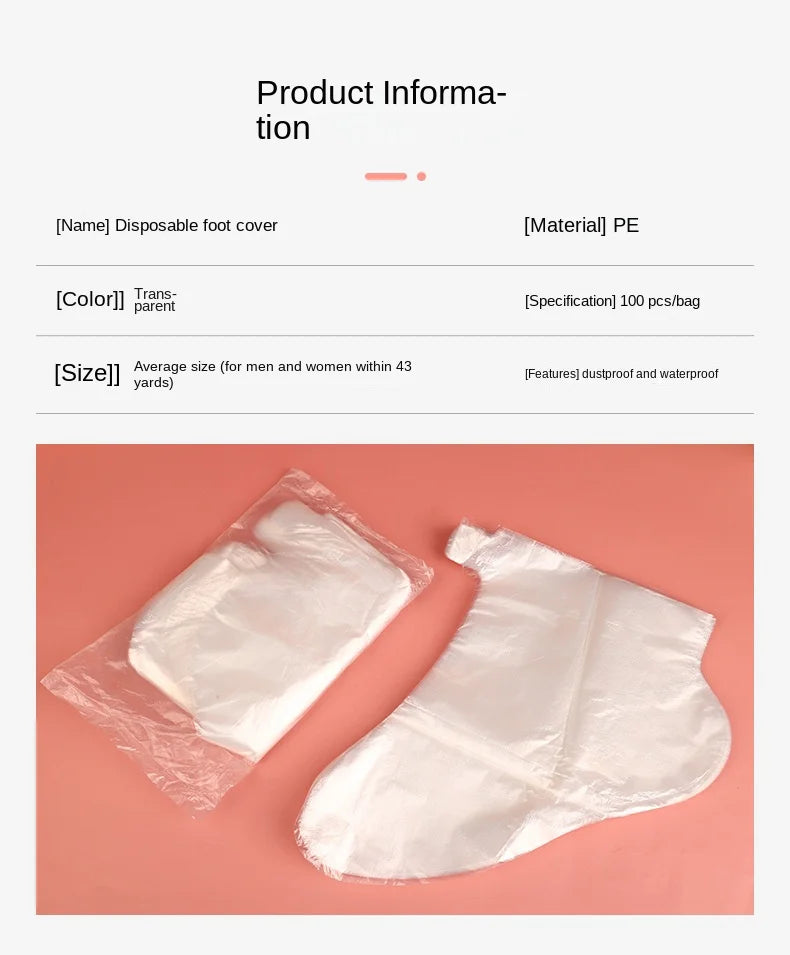100PCS Transprent Disposable Foot Bags Detox SPA Covers Pedicure Prevent Infection Remove Chapped Foot Care Tools Bath Wipe