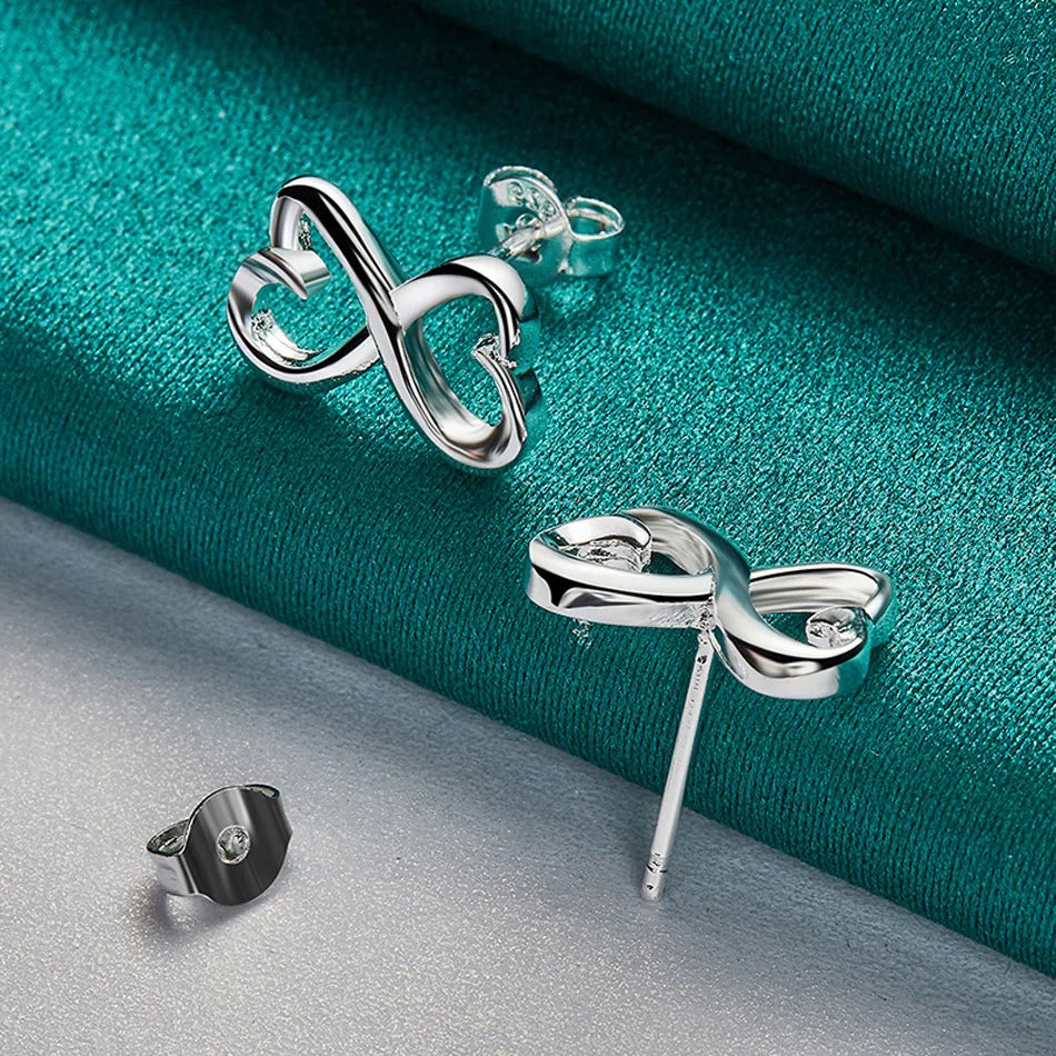 925 sterling silver lady women Valentine's Day gift creative ring necklace stud earrings fashion jewelry set wedding party nice
