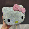 Hello Kitty Diamond Bag Sanrio Cute Cartoon lipstick bag  Fashion Girl Messenger Bag Handmade Diamond Inlaid Handbag Girl Gifts