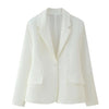 Elegant Blazer Coat Women Fashion Office Lady Waist Cinched Solid Suit Jackets 2025 New Spring Single Breasted Casual Outerwear