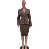 BWQ Women's Set Full Sleeve Button Blazer + Skirts Suit 2025 Winter Casual Streetwear Two 2 Piece Set Africa OL Work Outfits
