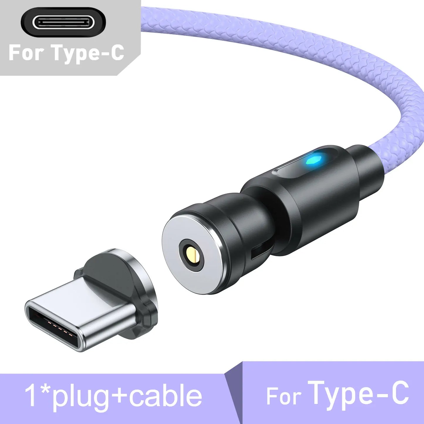 Lovebay Magnetic Cable USB Type C Cable 2.4A 540 Rotate Micro Charger 0.5M 1M 2M Charging Cable For iPhone 13 12 Xiaomi Huawei