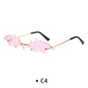 Rimless Sunglasses Women Luxury Brand Rhinestone Sun Glasses Ladies Cute Heart Shape Punk Party Eyewear очки від сонця женские