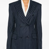 TWOTWINSTYLE Striped Temperament Blazers For Women Notched Collar Long Sleeve Tunic Patchwork Double Breasted Coats Female New