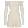 Sisterlinda Autumn Release Junior Short Sexy High Street Jumpsuits M24Q62420Girl Knit Lace White Slim Backless Fashion Jumpsuits