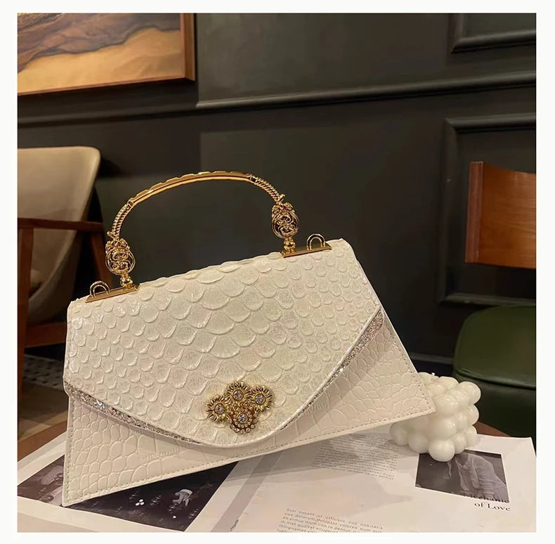 Leather Women's Bag 2025 New Fashion Snake-print Cowhide Small Handbags Shoulder Crossbody Bags Lady Party Messenger Shell Bags