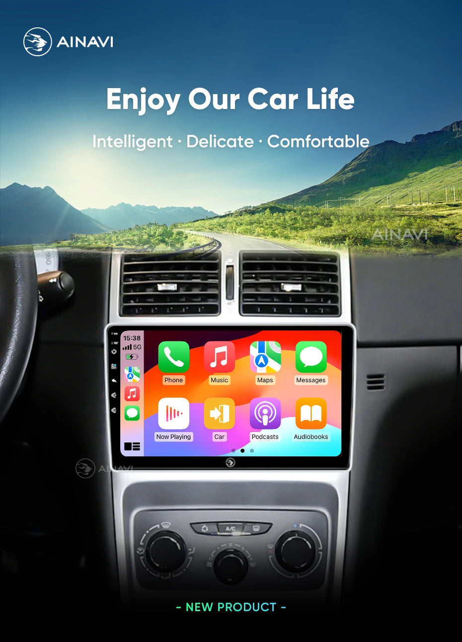Ainavi Car Radio For Peugeot 307 CC 307CC 307SW 2002 - 2013 Wireless Carplay Android Auto Stereo Multimedia Player 4G 2 Din
