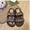 Sandals thick soles 2025 new summer soft sole retro casual flat beach shoes slippers Fashion network celebrity shoes