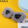 Cat Eye Sunglasses Women Punk Soft Fur Velvet Ladies Sun Glasses 2024 Luxury Brand Trendy Shades Eyewear Oculos De Sol Feminino