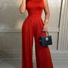 Elegant Women Wide Leg Long Juumpsuit 2024 Spring Summer Fashion Printed Sleeveless Casual Holiday Bodysuits Jumpsuits Trousers