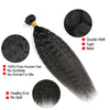 Kinky Straight Human Hair 3 Bundles With Closure Yaki Straight Hair Bundles With 4x4 Closure Human Hair Bundles With Closure