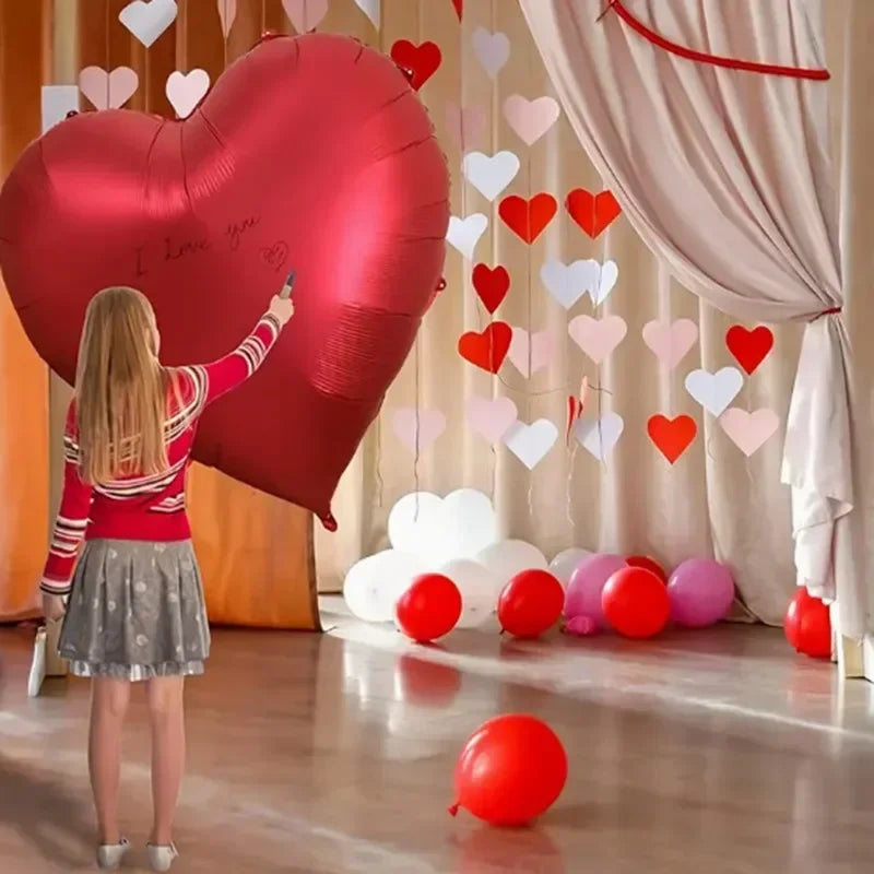 3/1PC 63Inch Extra Large Love Balloons Aluminum Film Red Heart Shaped Balloons Birthday Valentine's Day Wedding Party Decoration