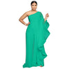 Sexy Chic Women One Shoulder Jumpsuit Chiffon Long Sleeve Prom Party Clothes Designer One Piece Ruffles Rompers 2023