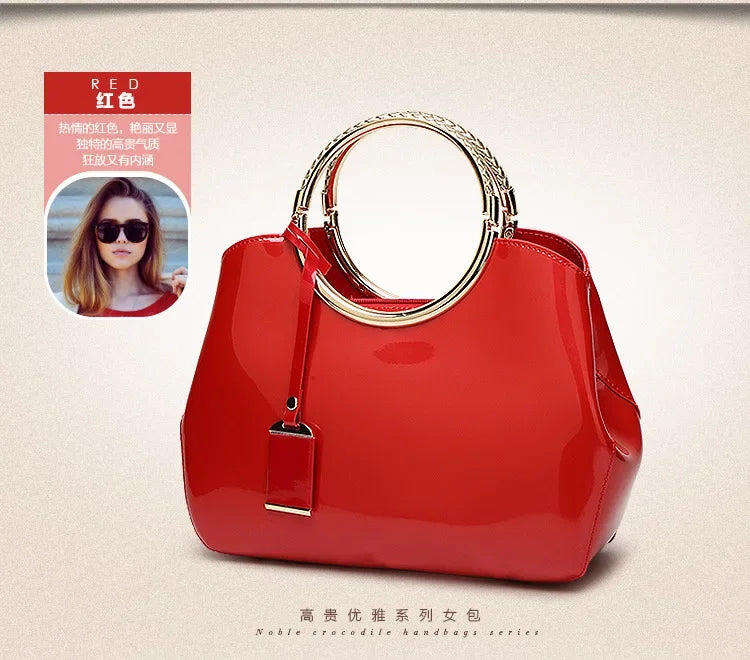 New European and American Fashion Foreign Trade Women'sShoulder Wedding Bag with Bright Surface Shoulder Handheld Bride Bag