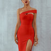Seamyla 2023 Bandage Dress Sexy White Black Red One Shoulder Bodycon Summer Sleeveless Dress For Women New Celebrity Party Dress