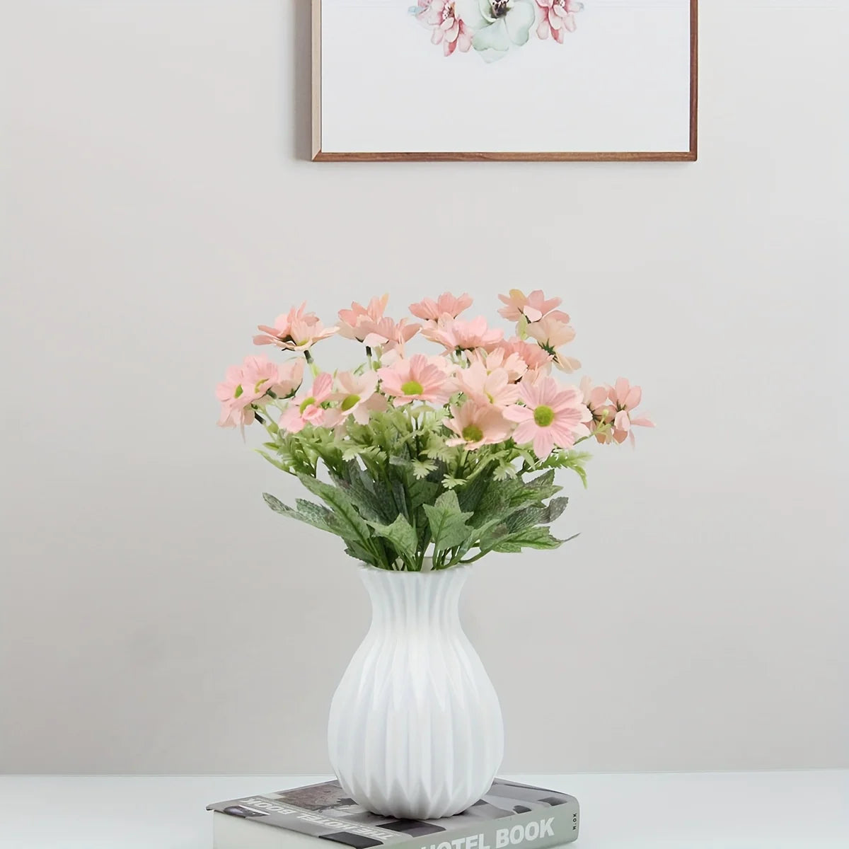 1pc Water Cultivation Imitation Ceramic Plastic Vase Living Room Plastic Home Vase, Modern Minimalist Home Decor