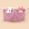 New Thick Plush Baby Crib Hanging Storage Bag Portable Double Pockets Newborn Cot Toy Organizer Bag Bed Headboard Storage Pouch