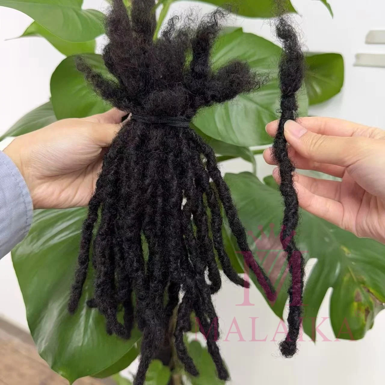 Malaika Locs Extension Human Hair 8 Inch Full Handmade Permanent Dreadlock 0.6cm Dreadlock Extension 30 Str Human Hair Locs