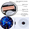 1pc 12inch Wall Clock Geometric Elements Dark Blue Thickened Tempered Glass Silent Movement Quartz Living Room Home Decor Gift