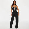 CUTENOVA Women'S Spring Summer Camisole V-Neck Offset Printed Zipper Sleeveless Slim Jumpsuit Fashion  Casual Sexy Jumpsuits