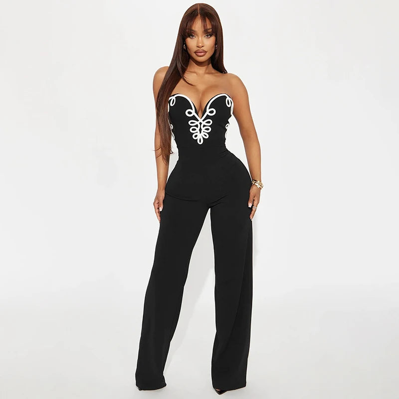 CUTENOVA Women'S Spring Summer Camisole V-Neck Offset Printed Zipper Sleeveless Slim Jumpsuit Fashion  Casual Sexy Jumpsuits