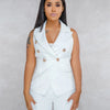 Business OL Work Wear Two Piece Pant Suits for Women Set Elegant Sleeveless Blazer Top + Pencil Pants Office Lady Matching Sets