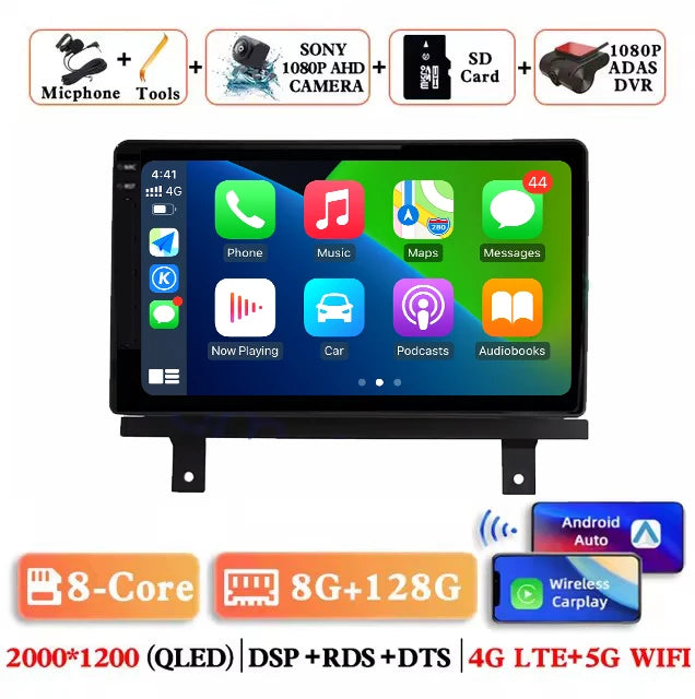 Android 14 Wireless Carplay Auto Car Radio For BAIC Beiqi Beijing X3 X5 2019 2020 2021 Multimedia Player GPS Navigation 4G+WIFI