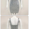 VC 2024 Summer New Women's Sexy Sleeveless Diamond Lace Up Mini Dress Shiny Crystals Bodycon Celebrity Club Party Cocktail Dress