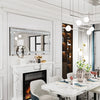 LUVODI Large Silver Sparkly Crystal Rhinestone Diamond Frameless Vanity Mirrors Wall Mounted Dressing Mirror for Home/Hotel