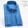 Men's French cufflink shirt with long sleeves slim fit concealed buttons solid color high end wedding dress formal men's