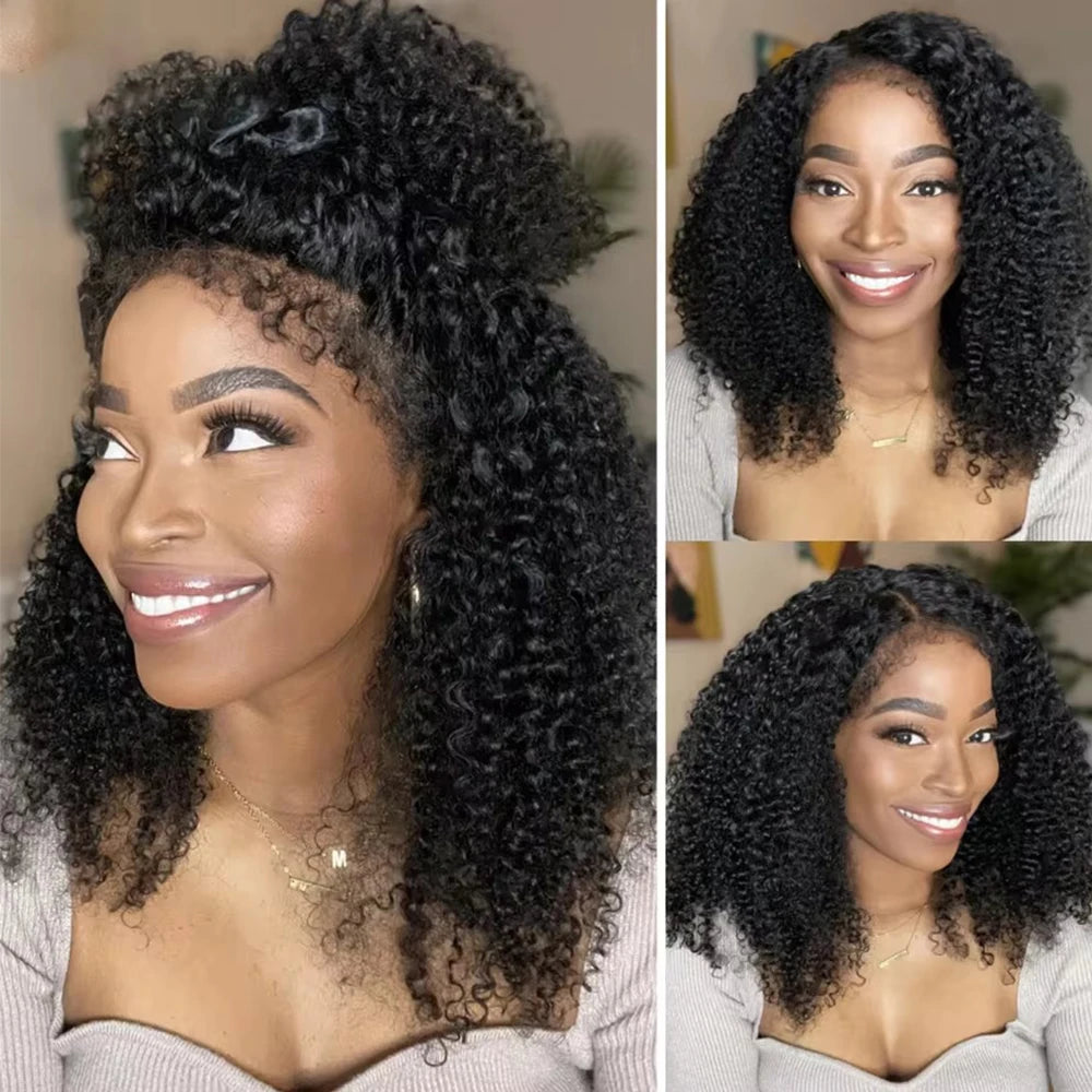 Curly Bob Wigs Human Hair Lace Frontal Wig 13x4 Transparent Black Lace Front Wig Human Hair Wigs 4x4 Bob Curly With Edged Wigs