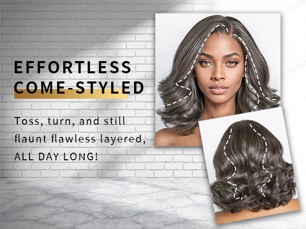 Natural Wave Gray Short Bob Salt And Peppe Glueless Closure Lace Wig Brazilian Human Hair Ready to Wear Lace Wigs For Women