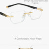 Men Blue Light Blocking Reading Glasses Women Dimond Cutting Rimless Eyeglasses Frame Anti Fatigue Hyperopia Presbyopic Eyewear