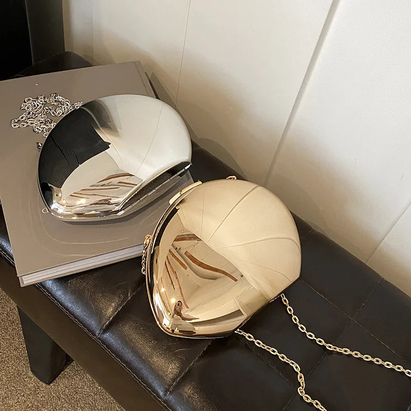 Golden Acrylic Women Hobo Bags Luxury Designer Clear Beach Handbags Dinner Party Wedding Round Top Handle Evening Clutch Purse