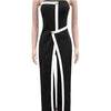 Wishyear Irregular Off Shoulder Sleeveless Strapless Jumpsuits Women Button Patchwork Wide Leg Pants Evening One Piece Outfits